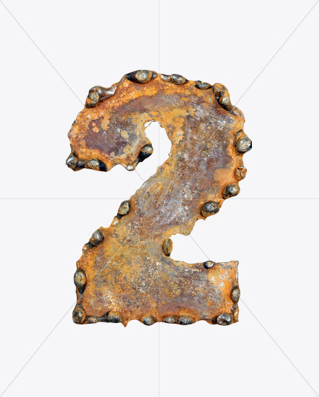 2 from Rusty Metal Font on Yellow Images Creative Fonts - S17778