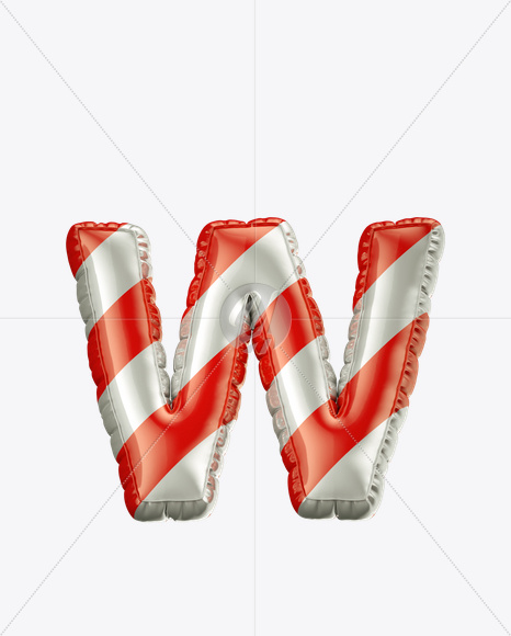 Letter W from Santa Font on Yellow Images Creative Fonts - S17820