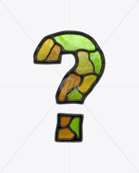 ? from Stained Glass Font on Yellow Images Creative Fonts - S17879