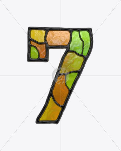 7 from Stained Glass Font on Yellow Images Creative Fonts - S17874