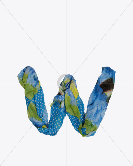 Letter W from Color Shawls Font on Yellow Images Creative Fonts - S18079