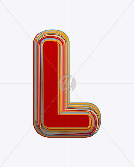 Letter L from Color Stripes Font on Yellow Images Creative Fonts - S18161