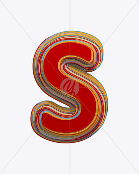 Letter S from Color Stripes Font on Yellow Images Creative Fonts - S18168