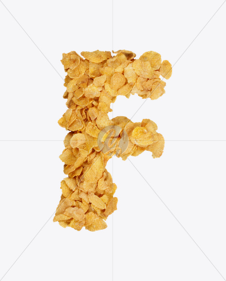 Letter F from Corn Flakes Font on Yellow Images Creative Fonts - S18200