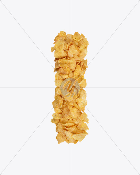 Letter I from Corn Flakes Font on Yellow Images Creative Fonts - S18203