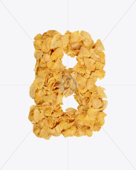 Letter B from Corn Flakes Font on Yellow Images Creative Fonts - S18196