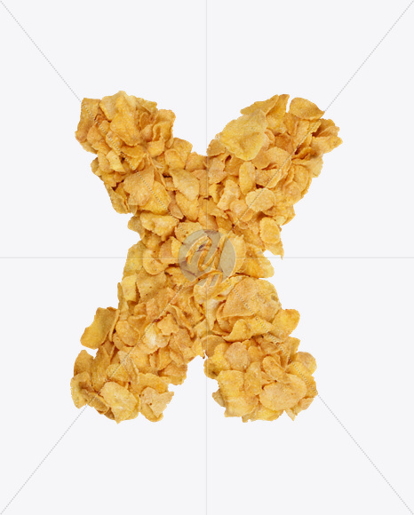 Letter X from Corn Flakes Font on Yellow Images Creative Fonts - S18218