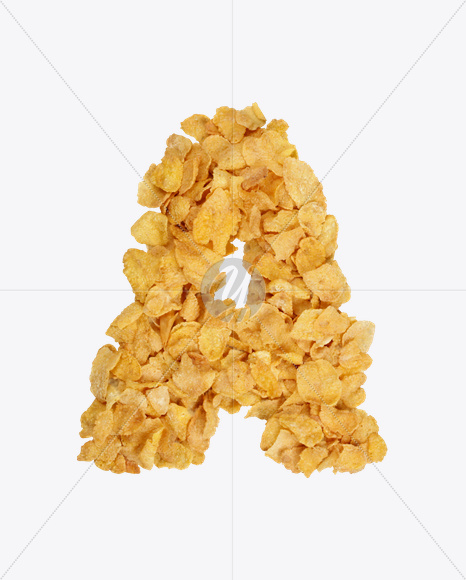 Letter A from Corn Flakes Font on Yellow Images Creative Fonts - S18195