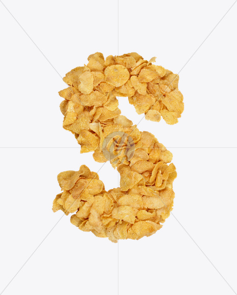 Letter S from Corn Flakes Font on Yellow Images Creative Fonts - S18213