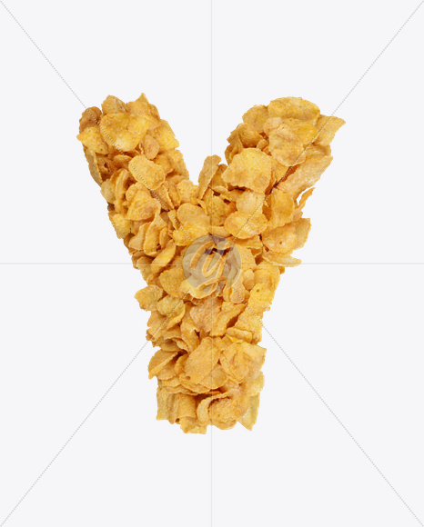 Letter Y from Corn Flakes Font on Yellow Images Creative Fonts - S18219