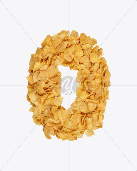 Letter O from Corn Flakes Font on Yellow Images Creative Fonts - S18209