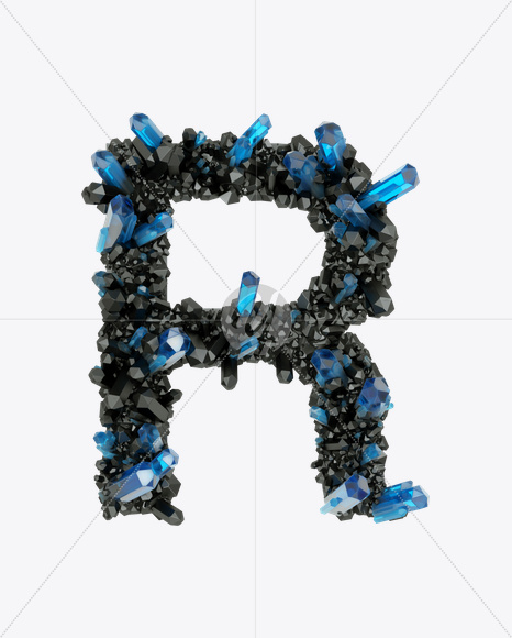 Letter R from Crystal Field Font on Yellow Images Creative Fonts - S18259