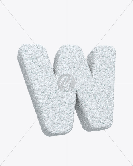 Letter W from Foam Plastic Font on Yellow Images Creative Fonts - S18308