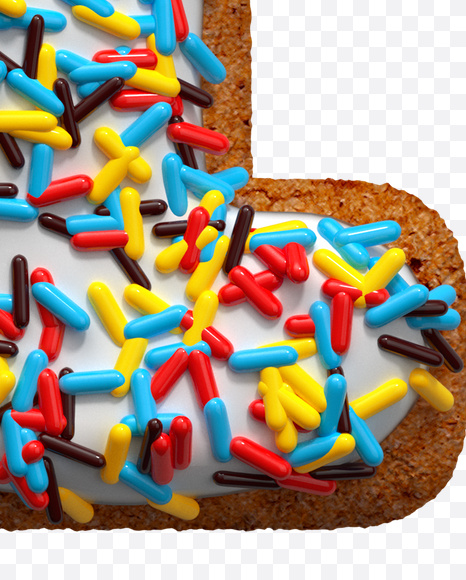Letter Y from Gingerbread Colors Font on Yellow Images Creative Fonts - S18350