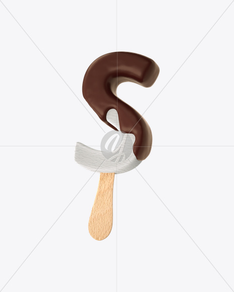 Letter S from Ice Cream Melt Font on Yellow Images Creative Fonts - S19238