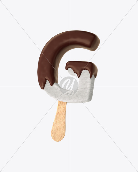 Letter G from Ice Cream Melt Font on Yellow Images Creative Fonts - S19226