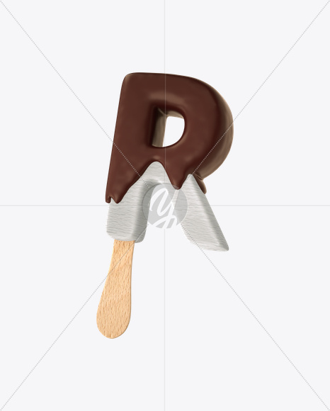 Letter R from Ice Cream Melt Font on Yellow Images Creative Fonts - S19237