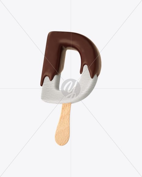 Letter D from Ice Cream Melt Font on Yellow Images Creative Fonts - S19223