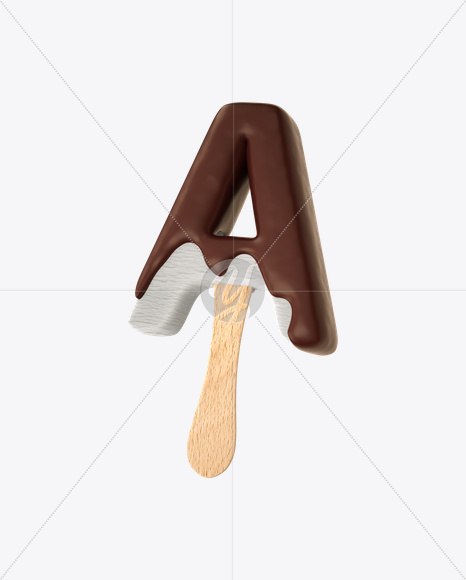 Letter A from Ice Cream Melt Font on Yellow Images Creative Fonts - S19220