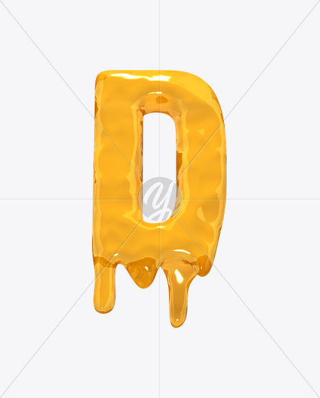 Letter D from Molten Font on Yellow Images Creative Fonts - S19268