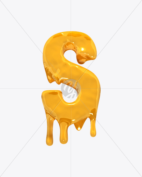 Letter S from Molten Font on Yellow Images Creative Fonts - S19283