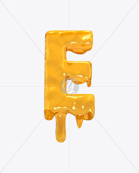 Letter E from Molten Font on Yellow Images Creative Fonts - S19269