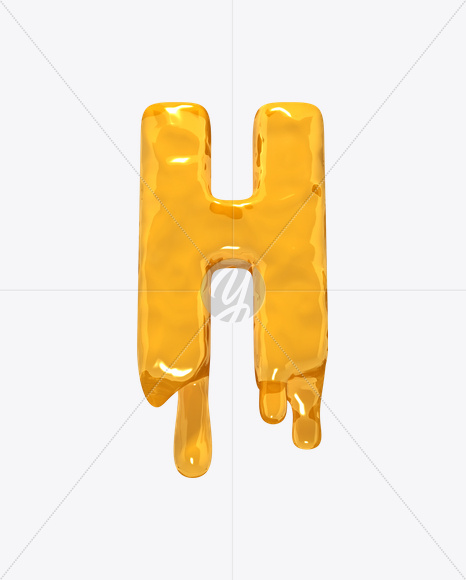 Letter H from Molten Font on Yellow Images Creative Fonts - S19272