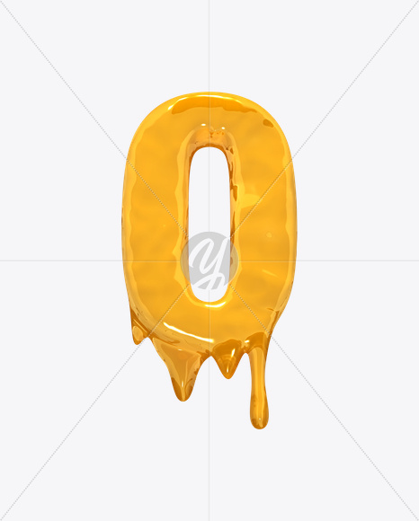 Letter O from Molten Font on Yellow Images Creative Fonts - S19279