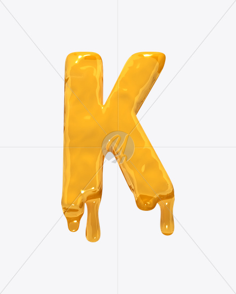 Letter K from Molten Font on Yellow Images Creative Fonts - S19275