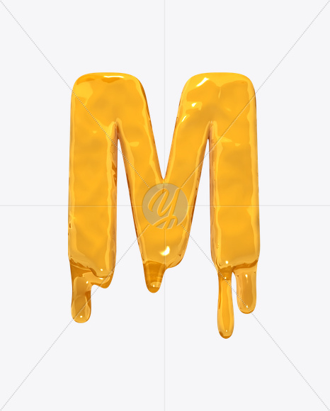 Letter M from Molten Font on Yellow Images Creative Fonts - S19277