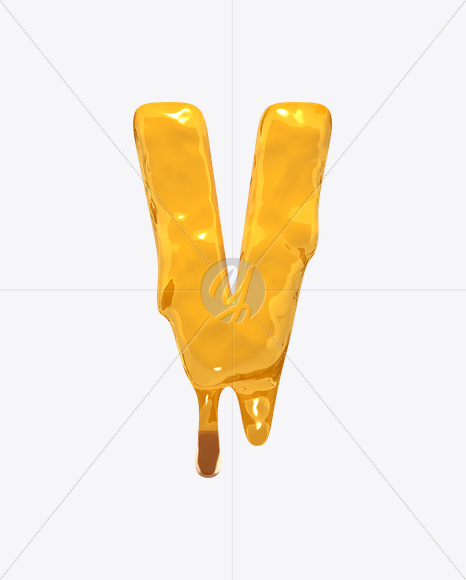 Letter V from Molten Font on Yellow Images Creative Fonts - S19286