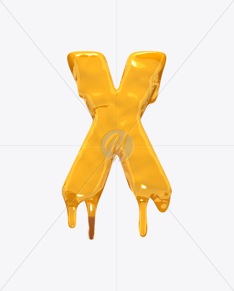 Letter X from Molten Font on Yellow Images Creative Fonts - S19288