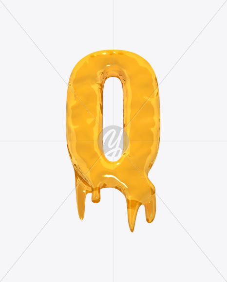 Letter Q from Molten Font on Yellow Images Creative Fonts - S19281