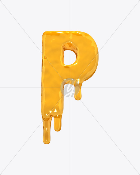 Letter P from Molten Font on Yellow Images Creative Fonts - S19280