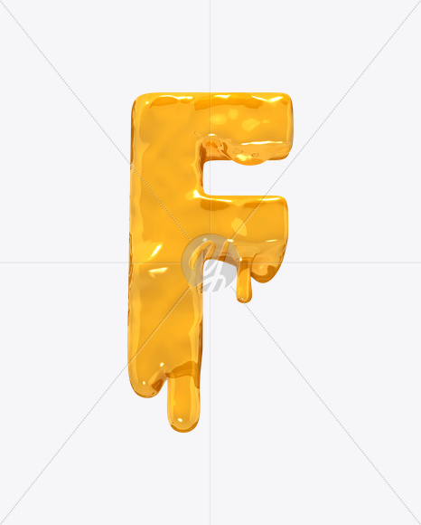 Letter F from Molten Font on Yellow Images Creative Fonts - S19270