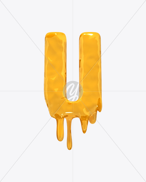 Letter U from Molten Font on Yellow Images Creative Fonts - S19285