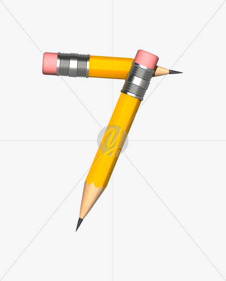 7 from Pencil Font on Yellow Images Creative Fonts - S19339