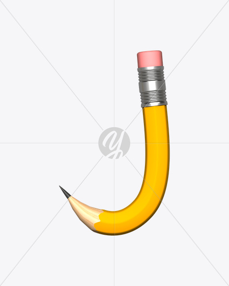 Letter J from Pencil Font on Yellow Images Creative Fonts - S19316