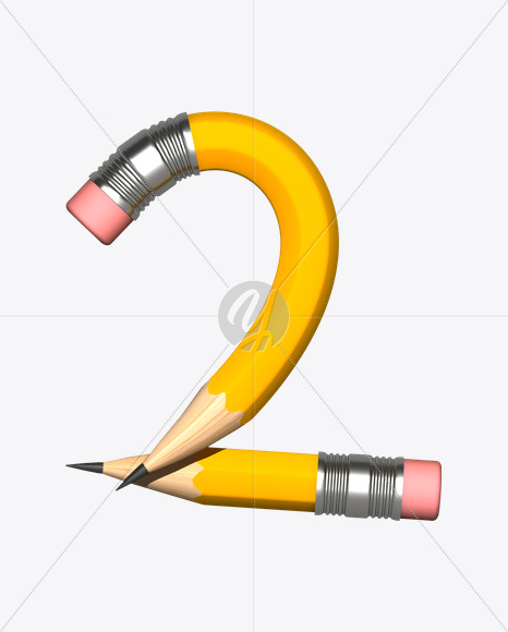 2 from Pencil Font on Yellow Images Creative Fonts - S19334