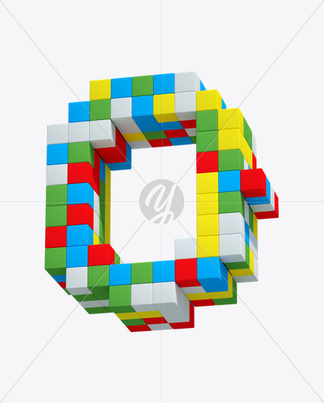 Letter O from Pixel World Font on Yellow Images Creative Fonts - S19406