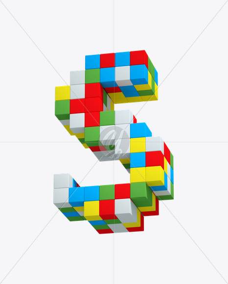 Letter S from Pixel World Font on Yellow Images Creative Fonts - S19410