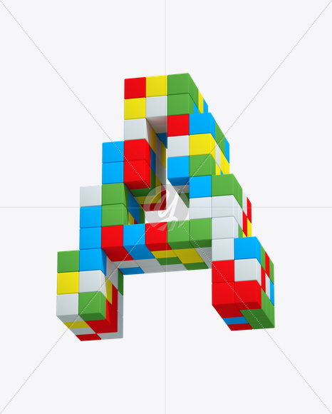 Letter A from Pixel World Font on Yellow Images Creative Fonts - S19392