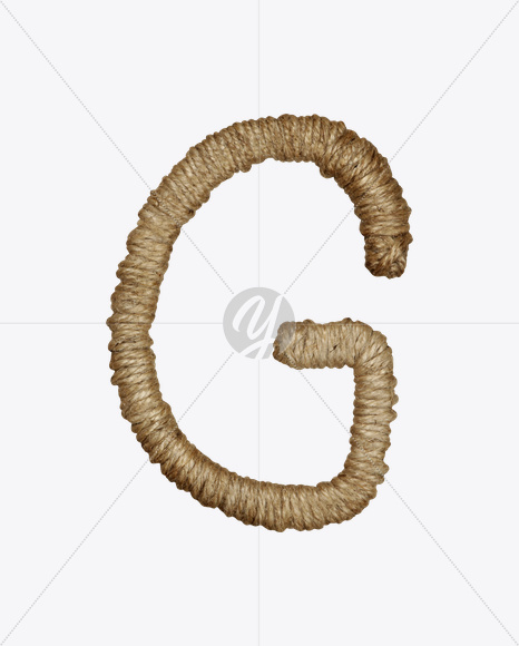 Letter G from Rope Brown Font on Yellow Images Creative Fonts - S19532