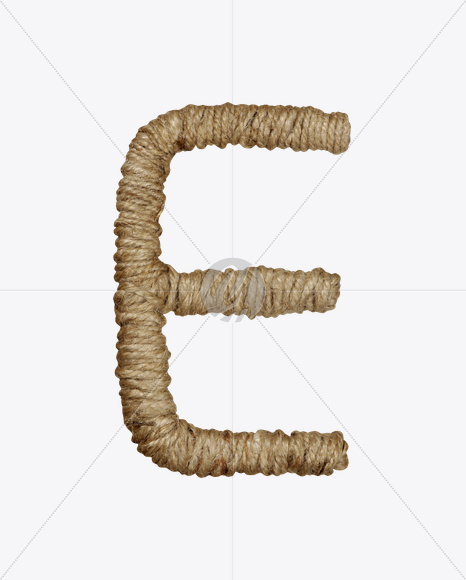 Letter E from Rope Brown Font on Yellow Images Creative Fonts - S19530