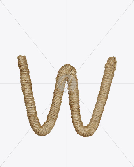 Letter W from Rope Brown Font on Yellow Images Creative Fonts - S19548