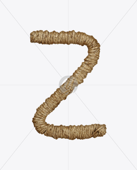 Letter Z from Rope Brown Font on Yellow Images Creative Fonts - S19551