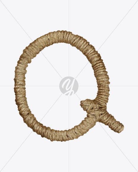 Letter Q from Rope Brown Font on Yellow Images Creative Fonts - S19542