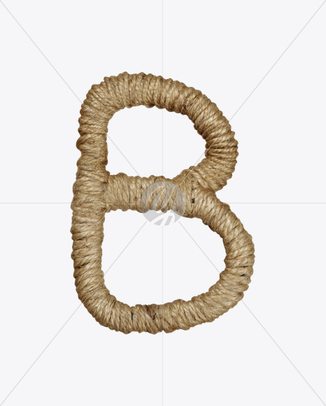 Letter B from Rope Brown Font on Yellow Images Creative Fonts - S19527