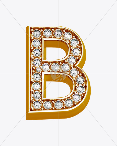 Letter B from Shine Font on Yellow Images Creative Fonts - S19619