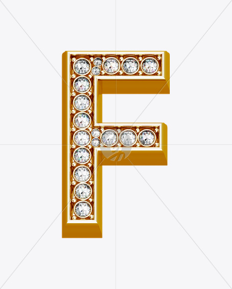 Letter F from Shine Font on Yellow Images Creative Fonts - S19623